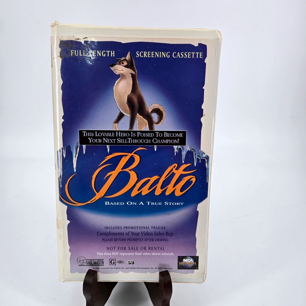 Balto Full Length Screening Cassette Promo Screener Clamshell VHS 1995 RARE 90s